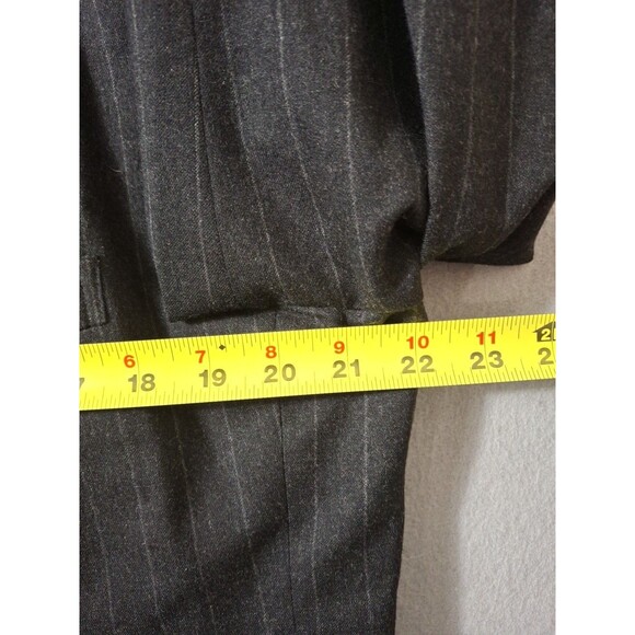 VTG Brooks Brothers Blazer Men 44L Chalk Stripe Made In USA Black Jacket 90s - Picture 6 of 11